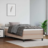 Vidaxl pocketveringmatras medium 100x200x20 cm kunstleer cappuccinokleurig