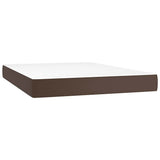 Vidaxl pocketveringmatras medium 140x190x20 cm kunstleer bruin