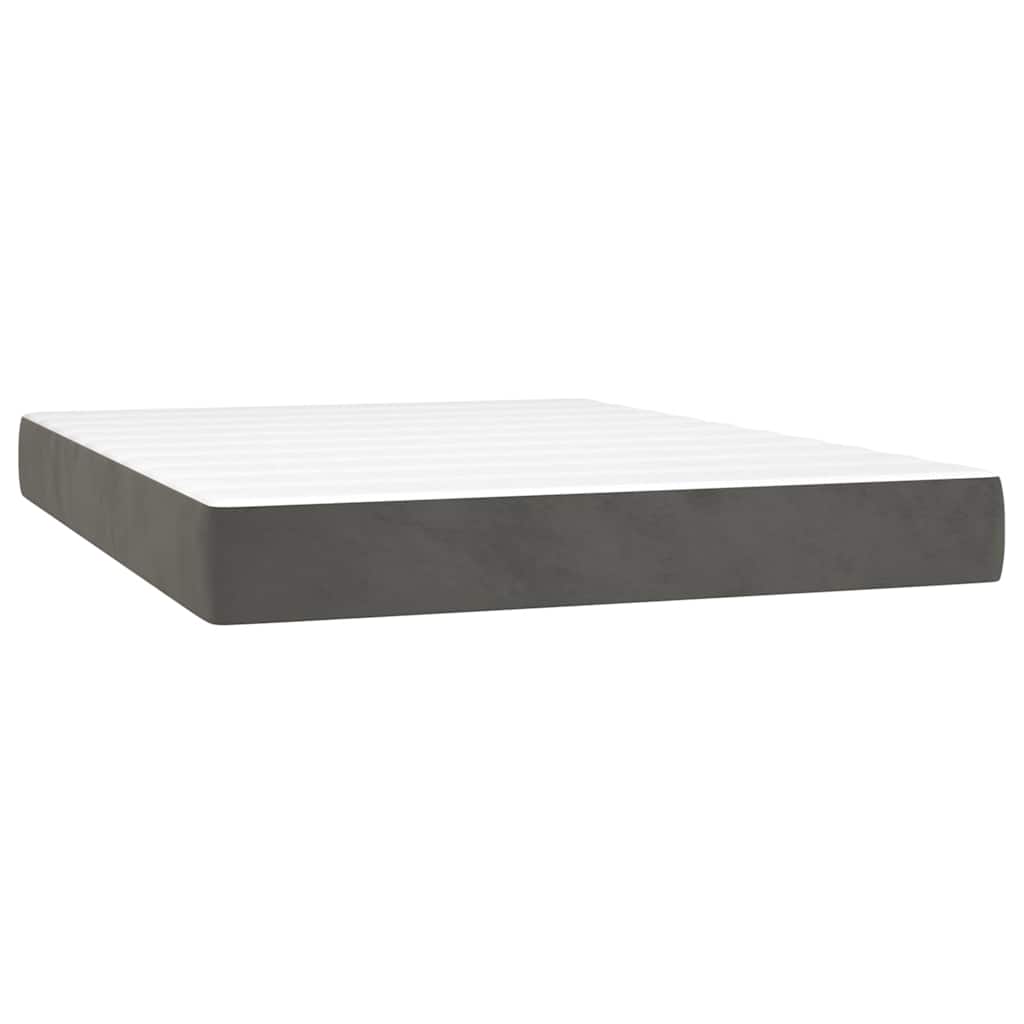 Vidaxl pocketveringmatras medium 140x200x20 cm fluweel donkergrijs