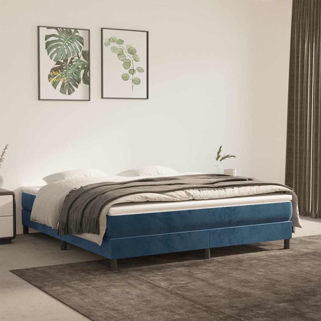 Vidaxl pocketveringmatras medium 180x200x20 cm fluweel donkerblauw