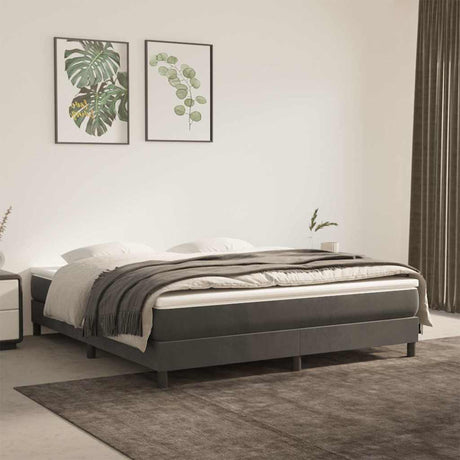 Vidaxl pocketveermatras medium queen 152x203x20 cm fluweel donkergrijs