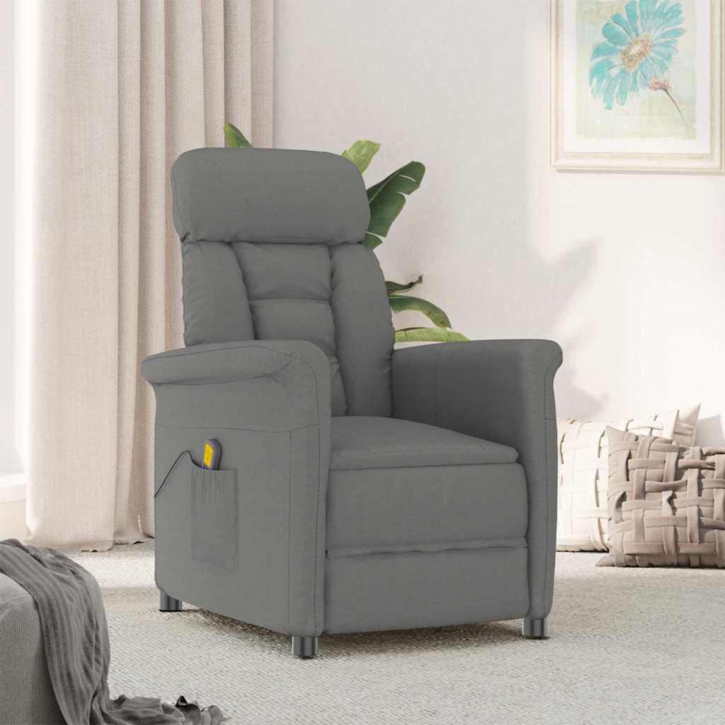 Vidaxl massagestoel donkergrijs 70.5 x 96.5 x 95 cm polyester