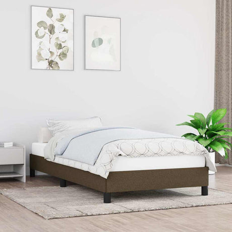 Vidaxl bedframe zonder matras 80x200 cm stof donkerbruin