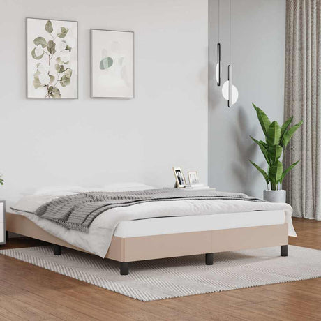 Vidaxl bedframe kunstleer cappuccinokleurig 140x190 cm