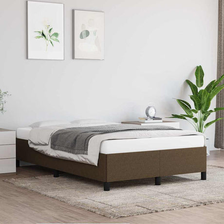 Vidaxl bedframe zonder matras 120x200 cm stof donkerbruin