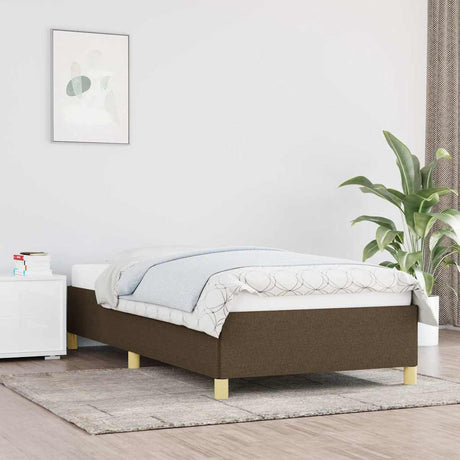 Vidaxl bedframe zonder matras 90x190 cm stof donkerbruin
