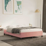 Vidaxl bedframe fluweel roze 140x200 cm