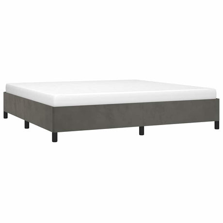 Vidaxl bedframe zonder matras 200x200 cm fluweel donkergrijs