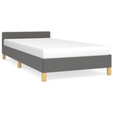 Vidaxl bedframe zonder matras 90x190 cm stof donkergrijs