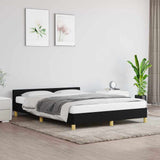 Vidaxl bedframe zonder matras stof zwart 140x190 cm