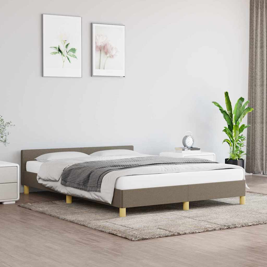 Vidaxl bedframe zonder matras stof taupe 140x200 cm