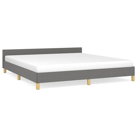 Vidaxl bedframe zonder matras stof donkergrijs 160x200 cm
