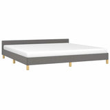 Vidaxl bedframe zonder matras stof donkergrijs 200x200 cm