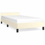 Vidaxl bedframe met hoofdeinde zonder matras 90x200 cm crèmekleurig