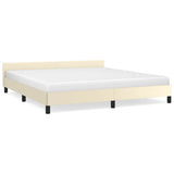 Vidaxl bedframe met hoofdeinde zonder matras 160x200 cm crèmekleurig