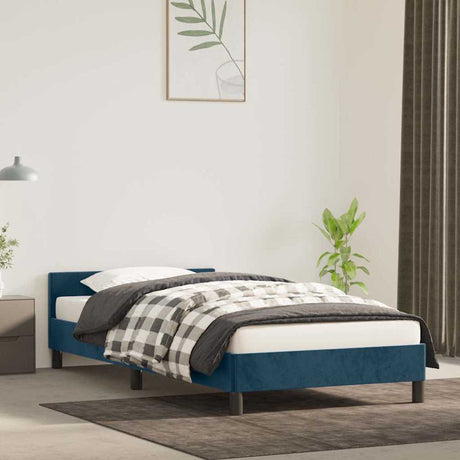 Vidaxl bedframe zonder matras 90x200 cm fluweel donkerblauw