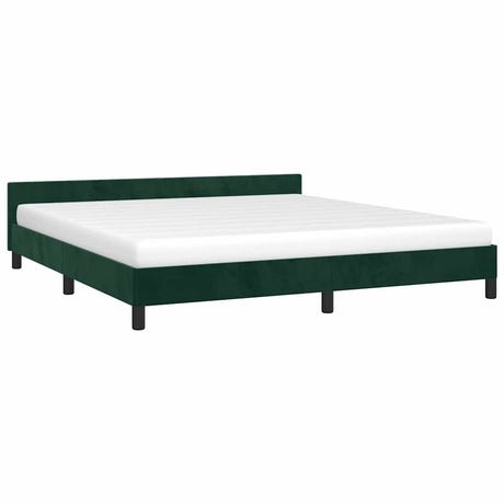 Vidaxl bedframe zonder matras 180x200 cm fluweel donkergroen