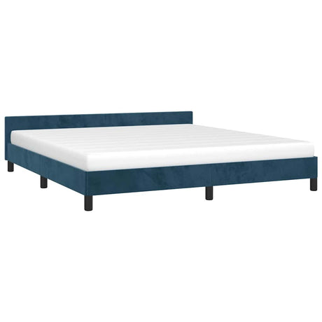 Vidaxl bedframe zonder matras 180x200 cm fluweel donkerblauw