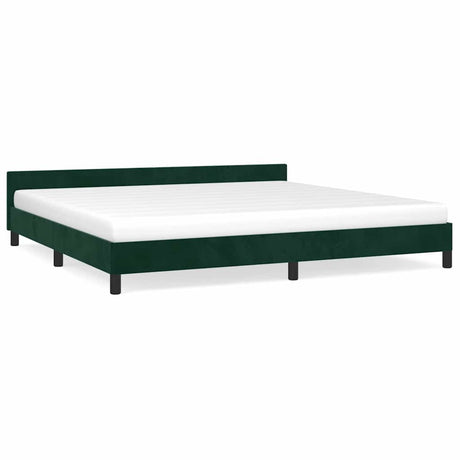 Vidaxl bedframe zonder matras 200x200 cm fluweel donkergroen