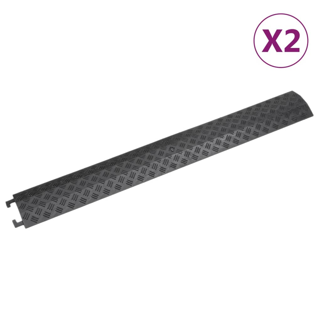 Vidaxl kabelbeschermers drempel 2 st 98,5 cm zwart