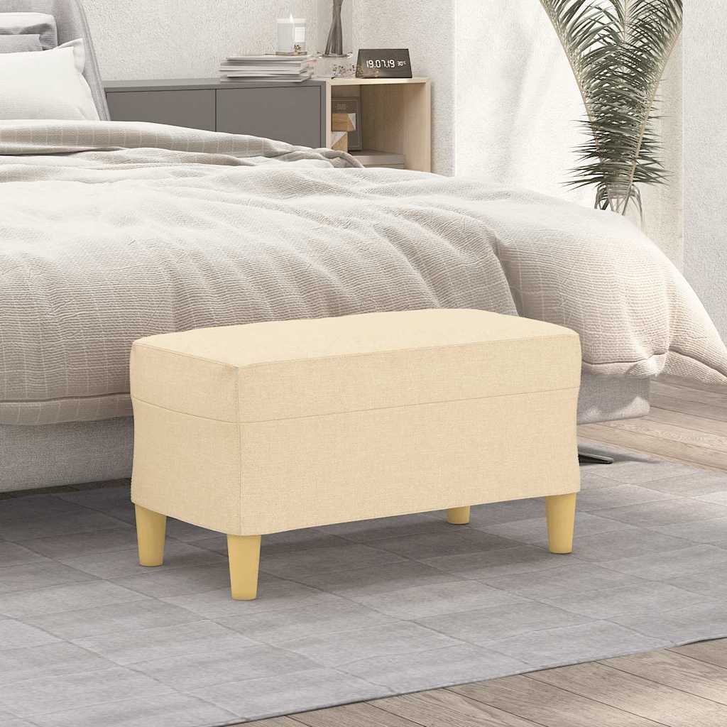 Vidaxl bankje 70x35x41 cm stof crèmekleurig