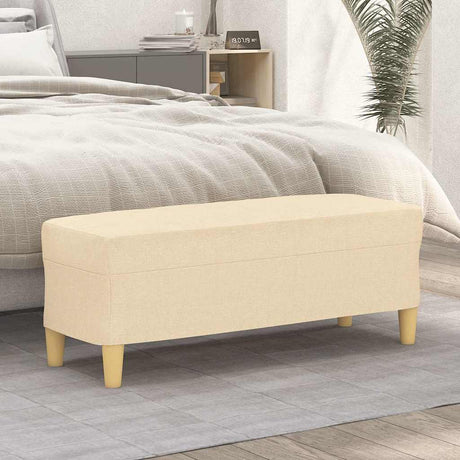 Vidaxl bankje 100x35x41 cm stof crèmekleurig