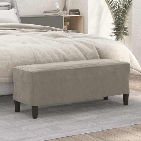 Vidaxl bankje 100x35x41 cm fluweel lichtgrijs
