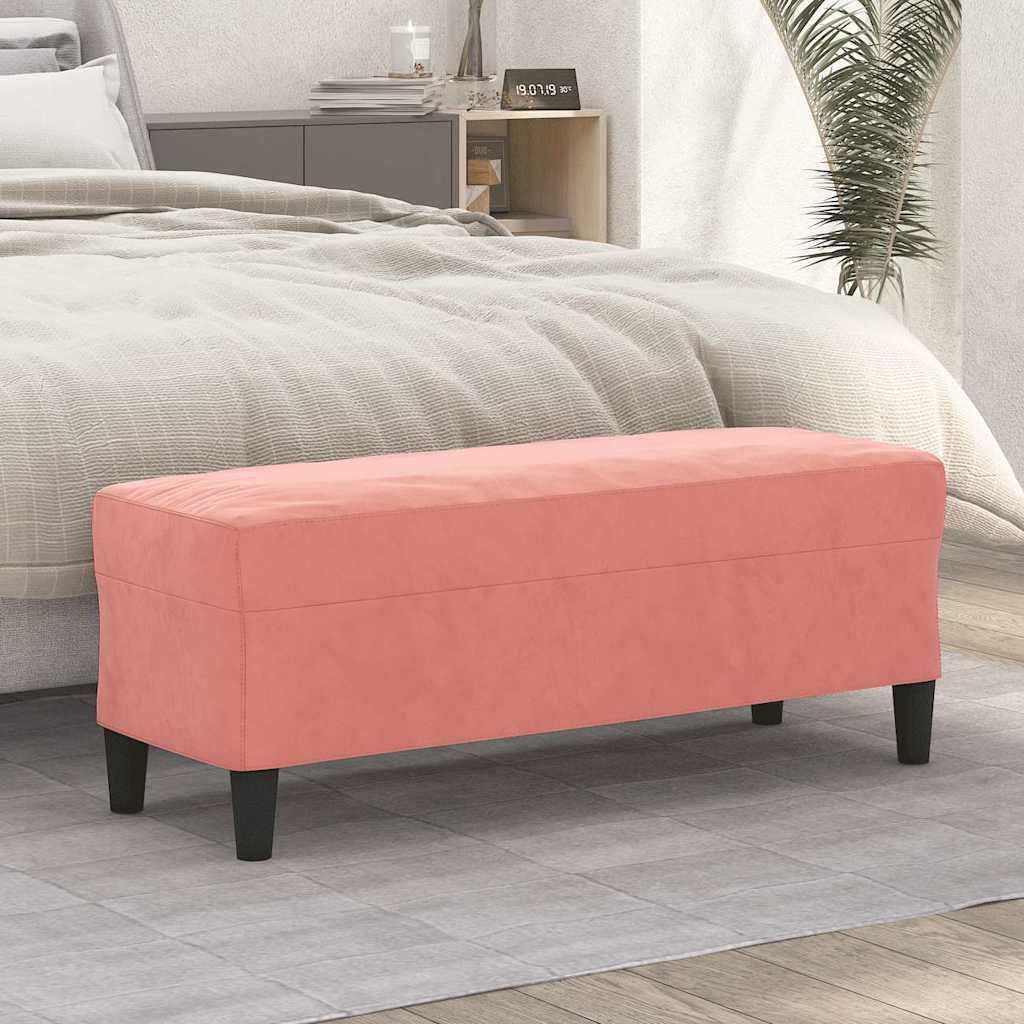 Vidaxl bankje 100x35x41 cm fluweel roze