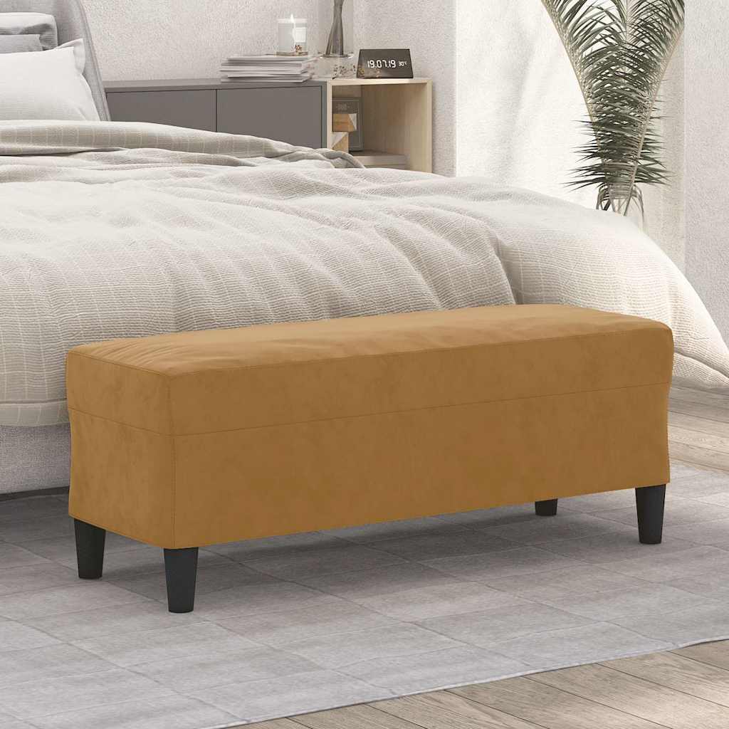 Vidaxl bankje 100x35x41 cm fluweel bruin