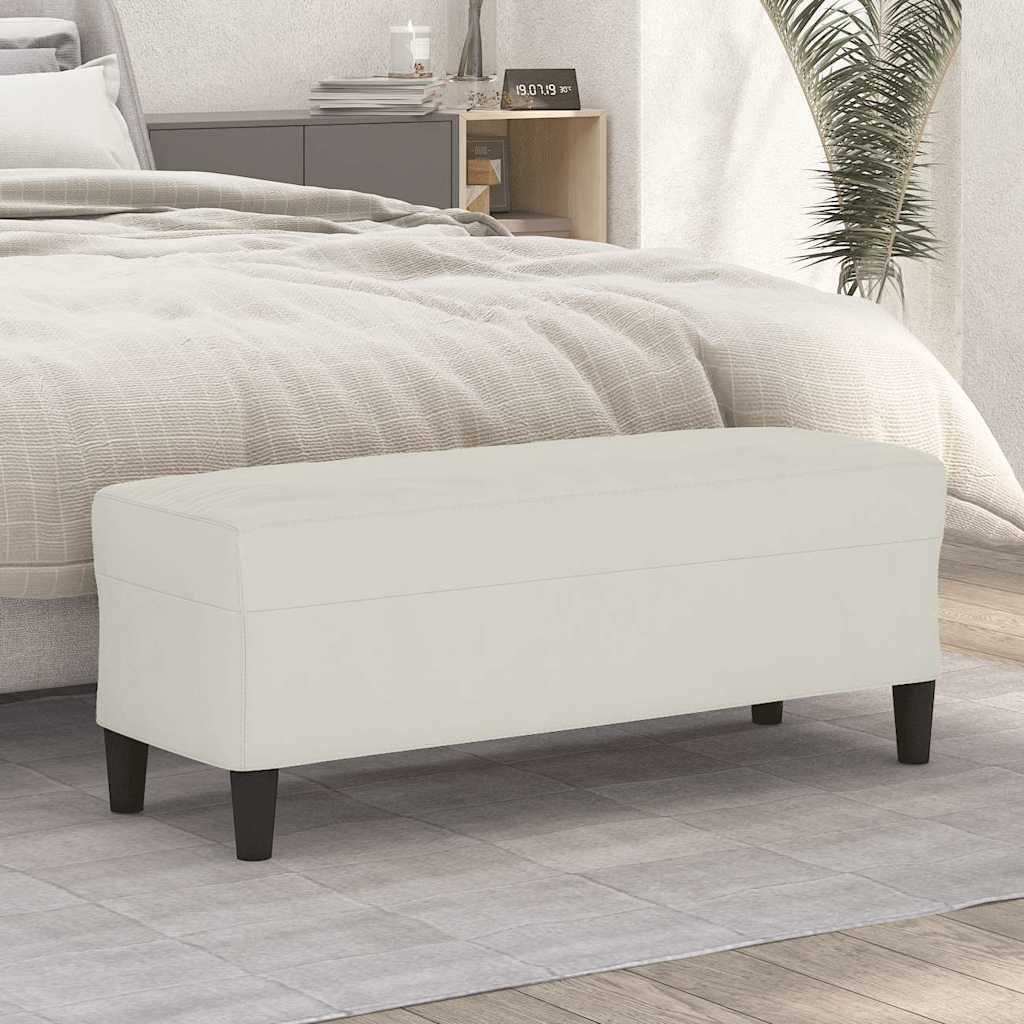 Vidaxl bankje 100x35x41 cm fluweel crèmekleurig