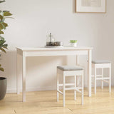 Vidaxl eettafel 110x55x75 cm massief grenenhout wit