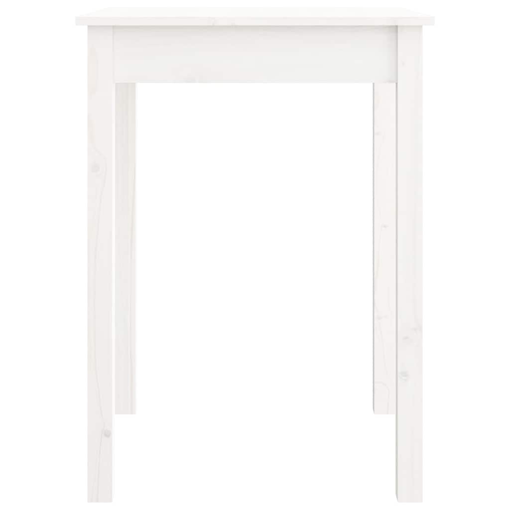 Vidaxl eettafel 55x55x75 cm massief grenenhout wit