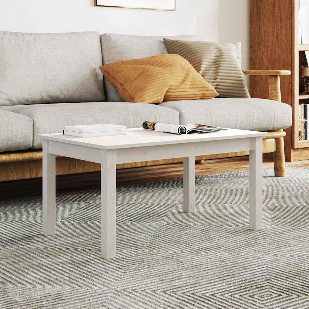 Vidaxl salontafel 80x50x40 cm massief grenenhout wit