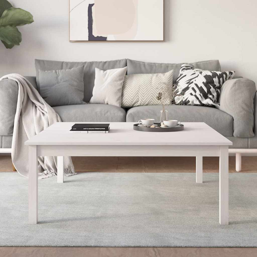 Vidaxl salontafel 100x100x40 cm massief grenenhout wit
