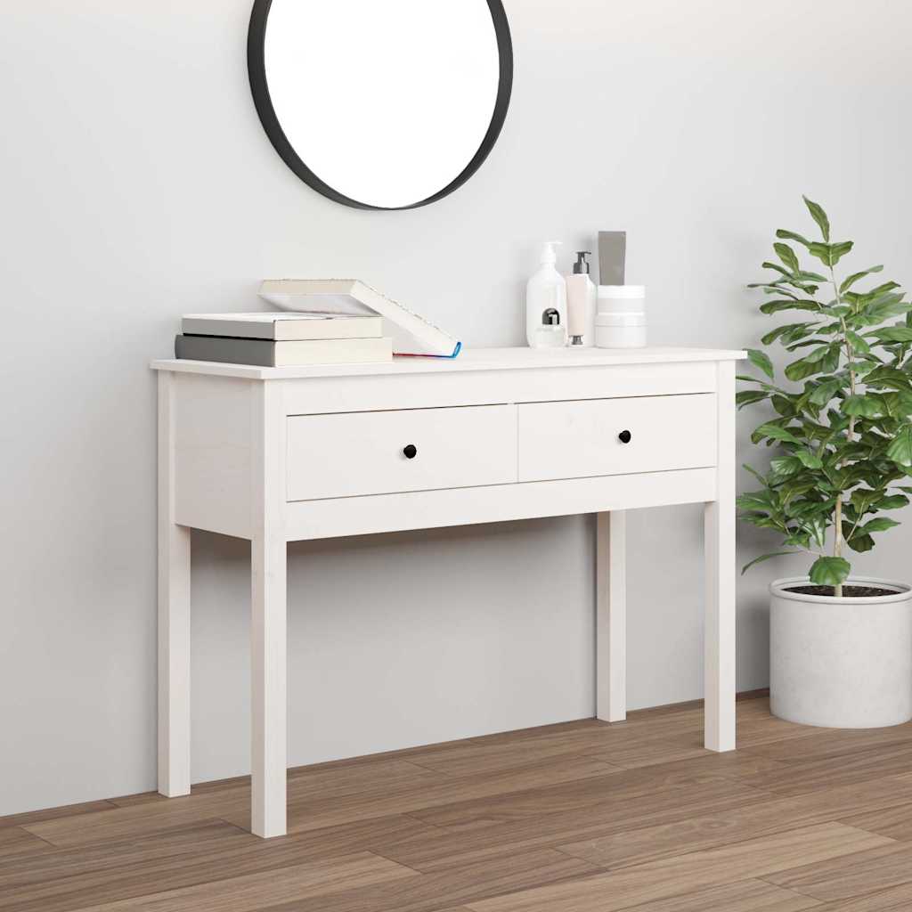 Vidaxl wandtafel 100x35x75 cm massief grenenhout wit