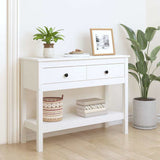 Vidaxl wandtafel 100x35x75 cm massief grenenhout wit