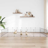 Vidaxl huisdierenkooi met deur 28 panelen 35x35 cm staal zwart