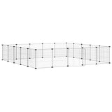 Vidaxl huisdierenkooi met deur 20 panelen 35x35 cm staal zwart