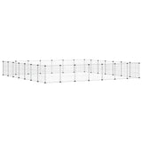 Vidaxl huisdierenkooi met deur 28 panelen 35x35 cm staal zwart