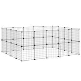 Vidaxl huisdierenkooi met deur 36 panelen 35x35 cm staal zwart