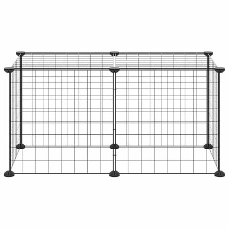 Vidaxl huisdierenkooi met 8 panelen 35x35 cm staal zwart