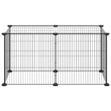 Vidaxl huisdierenkooi met 8 panelen 35x35 cm staal zwart