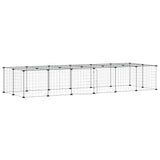 Vidaxl huisdierenkooi met deur 28 panelen 35x35 cm staal zwart