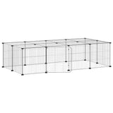 Vidaxl huisdierenkooi met deur 20 panelen 35x35 cm staal zwart