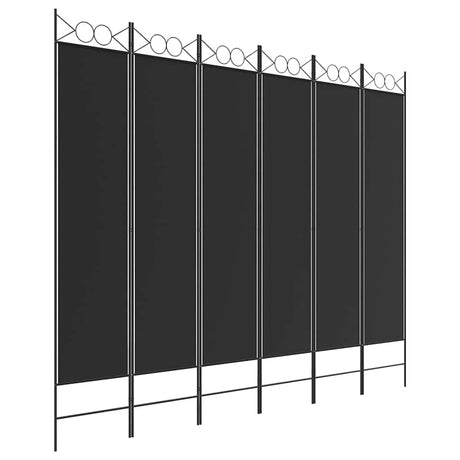 Vidaxl kamerscherm met 6 panelen 240x200 cm stof zwart