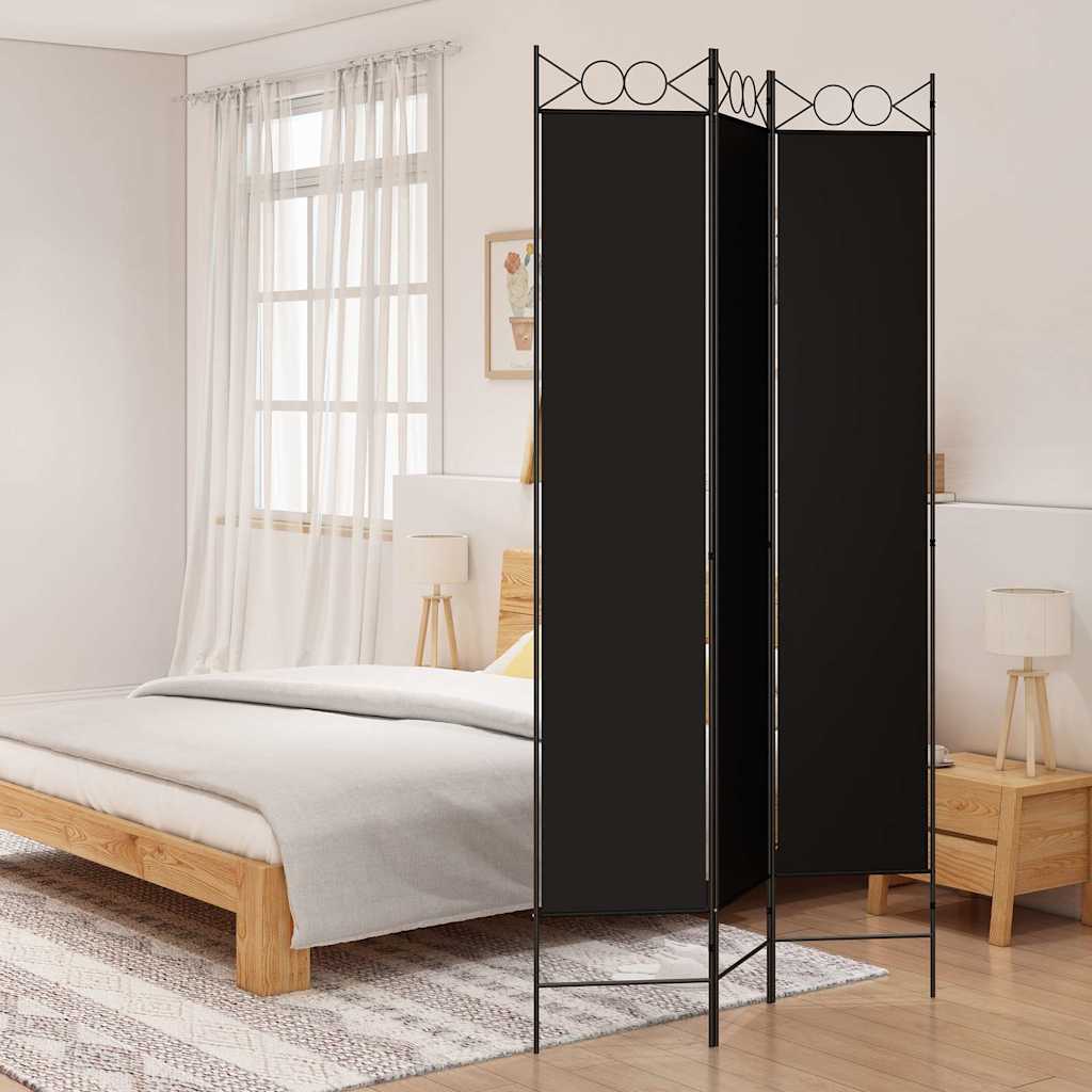 Vidaxl kamerscherm met 3 panelen 120x220 cm stof zwart