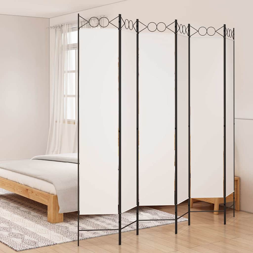 Vidaxl kamerscherm met 6 panelen 240x220 cm stof wit