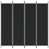 Vidaxl kamerscherm met 4 panelen 200x200 cm stof zwart
