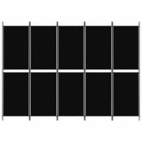 Vidaxl kamerscherm met 5 panelen 250x180 cm stof zwart