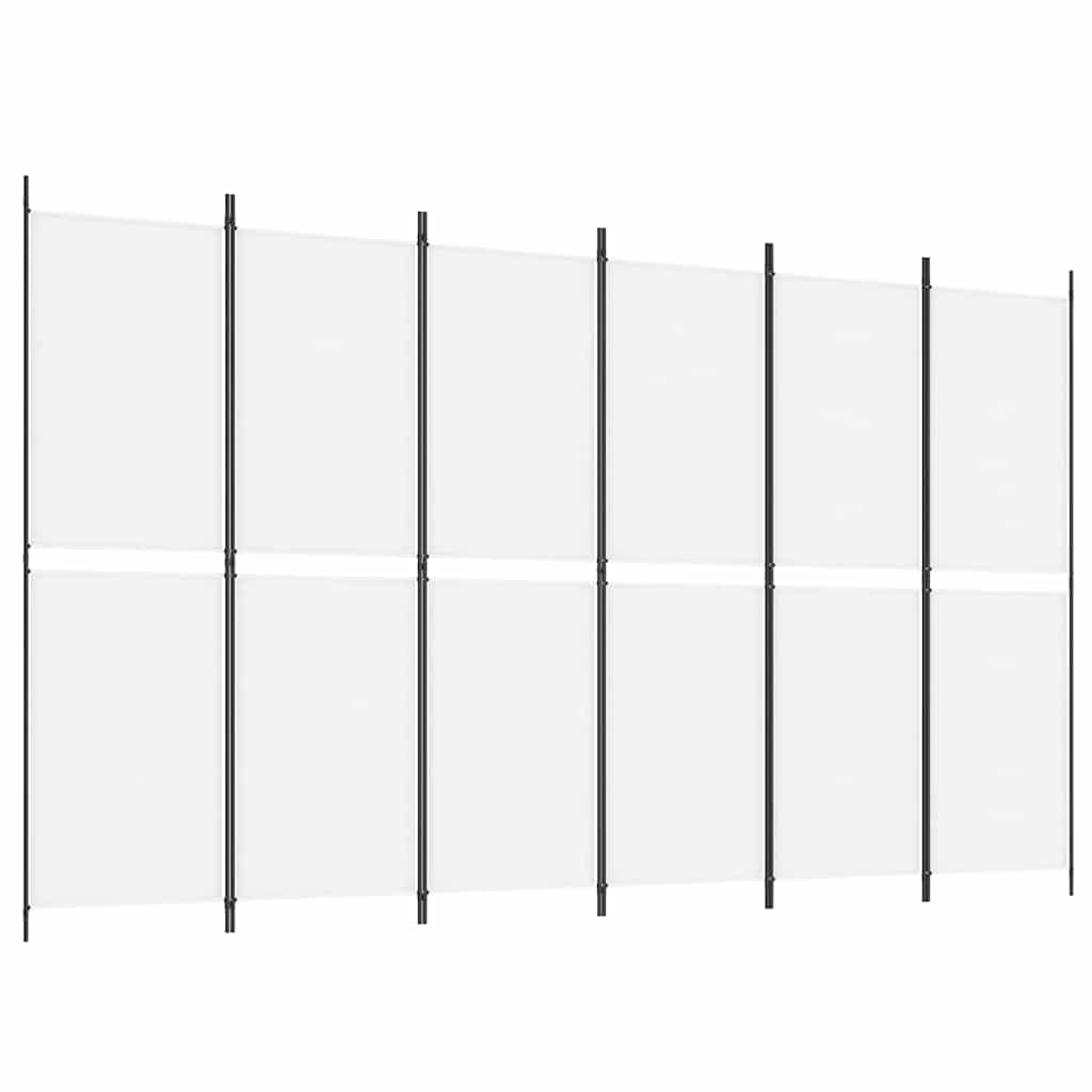 Vidaxl kamerscherm met 6 panelen 300x180 cm stof wit